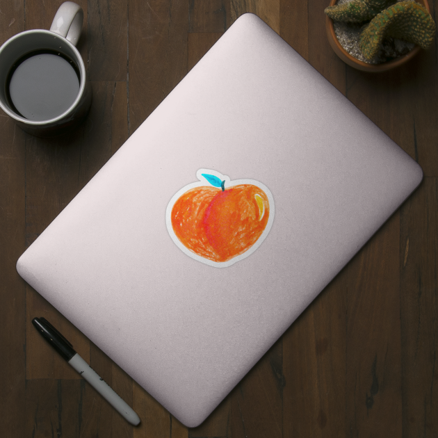 Cute Peach Illustration on Black by Neginmf